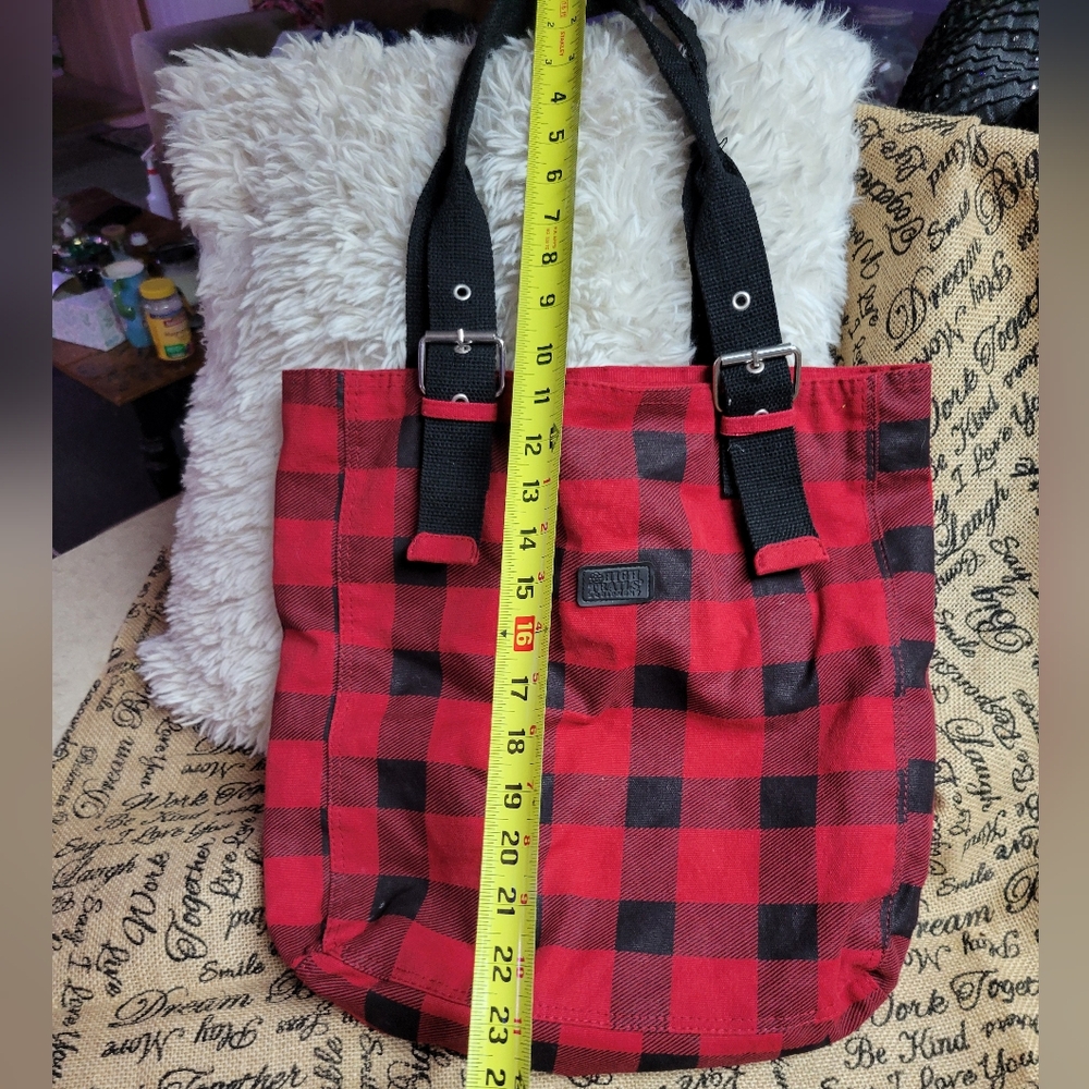 High trails equipment red black buffalo plaid shoulder bag - Picture 2 of 9